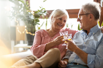 Portrait of a happy senior couple relaxing together at home 