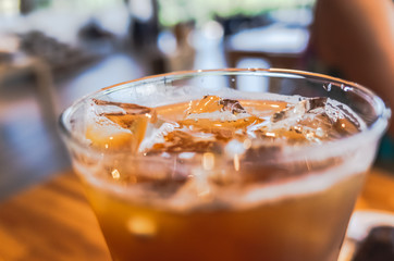 glasses of iced cold coffee