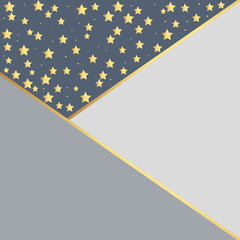 Vector luxury black background with gold stars. Vector illustration