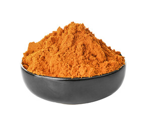 Turmeric powder isolated on a white background