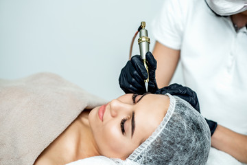 Permanent make up on eyebrows.