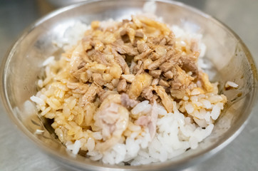 Chinese braised pork on rice
