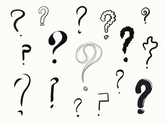 question marks hand drawn interrogation point drawing vector scribbles