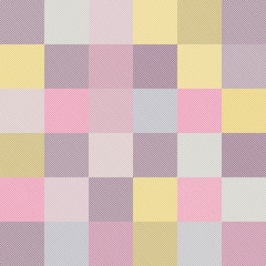 Seamless geometric vector pattern. Thin colored diagonal lines form multicolored squares.