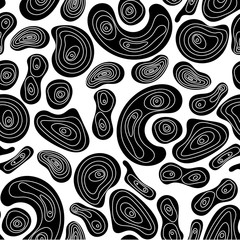 Abstract design, seamless vector, black and white hand drawing
