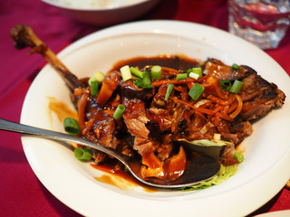 Traditional Chinese pork in sweet sour sauce