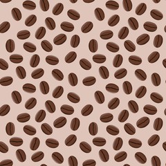 Seamless coffee pattern, colorful background, illustration for textiles