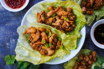 Homemade Lettuce Wraps, selective focus