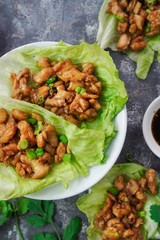 Homemade Lettuce Wraps, selective focus
