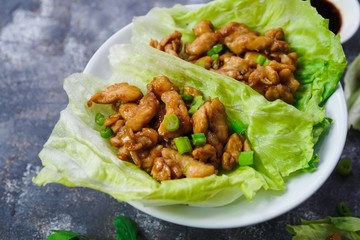 Homemade Lettuce Wraps, selective focus