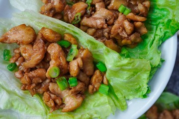 Homemade Lettuce Wraps, selective focus