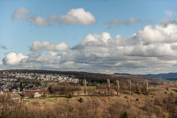 Panorama Neckartenzlingen und schwäbische Alb