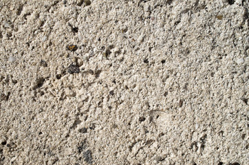 Rough sandstone on wall closeup