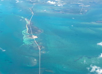 Flying over the Keys, Florida