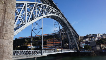 Sunset from the bridge in Porto, Portugal