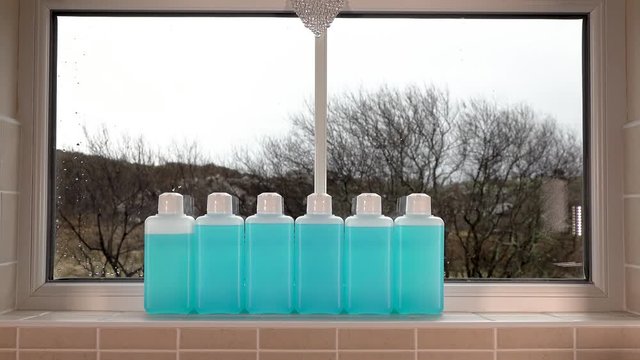 Time lapse of collecting of desinfection liquid during the storm