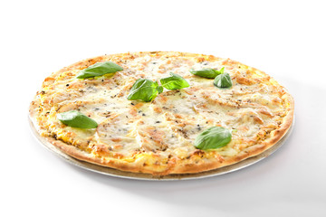 Sweet Dessert Pizza or Brazilian Pizza with Pear, Nuts and Gorgonzola
