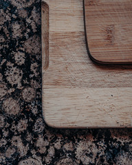 cutting boards on top of kitchen marble 