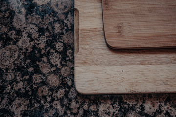 cutting boards on top of kitchen marble