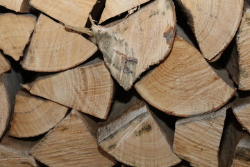 Brennholz Kaminholz Holz aufgestapelt