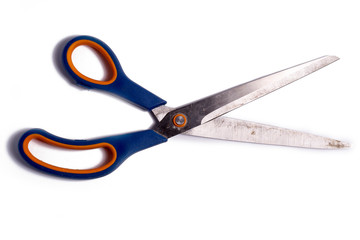 Scissors on a white background