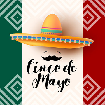 Mexican holiday Cinco de Mayo. Sombrero, mustache vector illustration. Mexico. Mexican fiesta, holiday poster, banner, greeting card