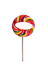 Candy on a stick on a white background