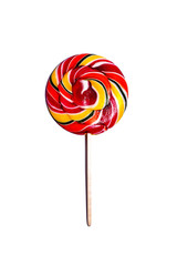 Candy on a stick on a white background