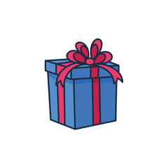 gift icon in trendy flat design, gift box icon