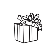 gift icon in trendy flat design, gift box icon