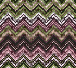 Aluminium Prints Chevron Knitted seamless decorative pattern chevron