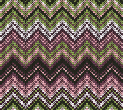 Knitted seamless decorative pattern chevron