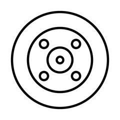 Mongol warrior line icon shield