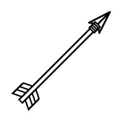 Mongol warrior line icon arrow