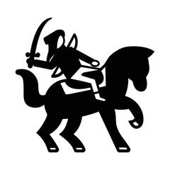 Mongol warrior simple icon man