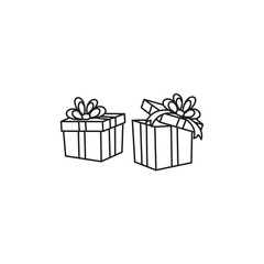 gift icon in trendy flat design, gift box icon