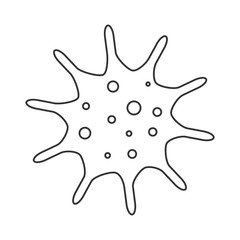 Microbe, bacterium icon, virus icon in glyph style, corona virus, outline vector illustration isolated on white