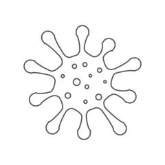 Microbe, bacterium icon, virus icon in glyph style, corona virus, outline vector illustration isolated on white