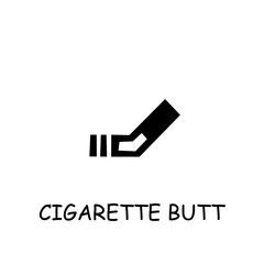 Cigarette butt flat vector icon