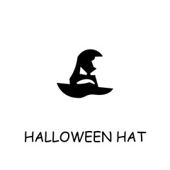 Halloween hat flat vector icon