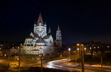 Fototapeta premium Gothic architecture cathedral building travel long exposure photography of Vienna capital city of Austria