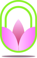 Flower Logo Pink and Green 