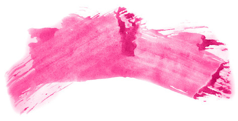 Abstract watercolor background hand-drawn on paper. Volumetric smoke elements. Pink color. For design, web, card, text, decoration, surfaces.