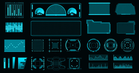 Futuristic hud interface graphic set computer search engine screen ,illustration picture. © athitat