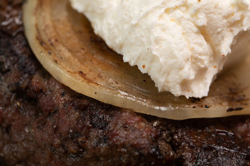 hamburger with Philadelphia cheese