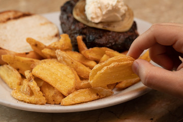 hamburger with Philadelphia cheese