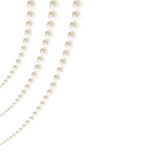 Pearls. Beads. Jewelry. Beautiful vector background. Garland. Festive decoration.