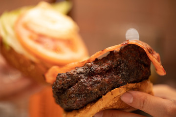 fastfood hamburger big meat