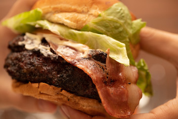 fastfood hamburger big meat