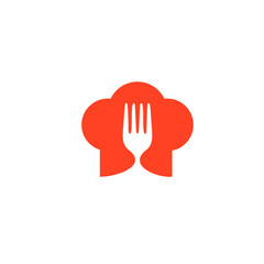 hat cooking with fork logo